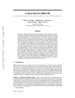 A Clean Slate for Offline Reinforcement Learning
