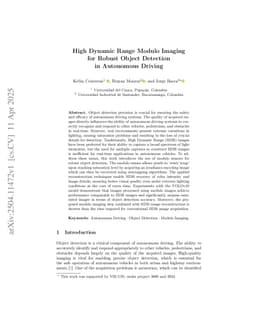 High Dynamic Range Modulo Imaging for Robust Object Detection in Autonomous Driving