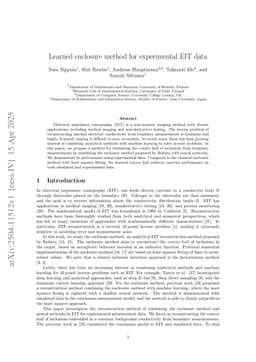 Learned enclosure method for experimental EIT data