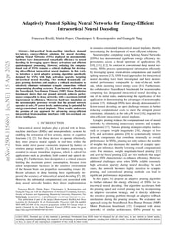 Adaptively Pruned Spiking Neural Networks for Energy-Efficient Intracortical Neural Decoding