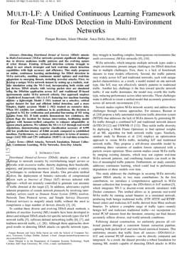 MULTI-LF: A Unified Continuous Learning Framework for Real-Time DDoS Detection in Multi-Environment Networks