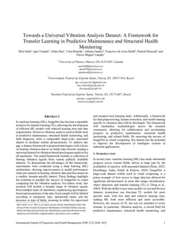Towards a Universal Vibration Analysis Dataset: A Framework for Transfer Learning in Predictive Maintenance and Structural Health Monitoring