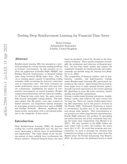 Dueling Deep Reinforcement Learning for Financial Time Series