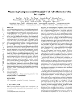 Measuring Computational Universality of Fully Homomorphic Encryption