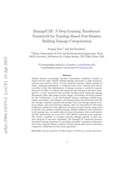 DamageCAT: A Deep Learning Transformer Framework for Typology-Based Post-Disaster Building Damage Categorization