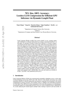 70% Size, 100% Accuracy: Lossless LLM Compression for Efficient GPU Inference via Dynamic-Length Float