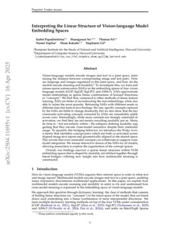 Interpreting the Linear Structure of Vision-language Model Embedding Spaces