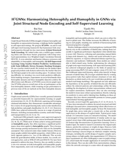 H$^3$GNNs: Harmonizing Heterophily and Homophily in GNNs via Joint Structural Node Encoding and Self-Supervised Learning