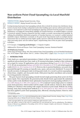 Non-uniform Point Cloud Upsampling via Local Manifold Distribution