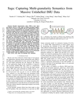 Saga: Capturing Multi-granularity Semantics from Massive Unlabelled IMU Data for User Perception
