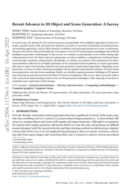 Recent Advance in 3D Object and Scene Generation: A Survey