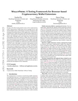 WalletProbe: A Testing Framework for Browser-based Cryptocurrency Wallet Extensions