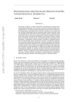 Discrimination-free Insurance Pricing with Privatized Sensitive Attributes