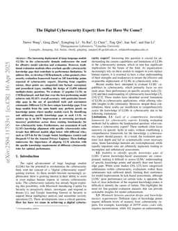The Digital Cybersecurity Expert: How Far Have We Come?
