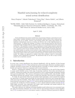Manifold meta-learning for reduced-complexity neural system identification