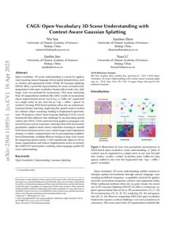 CAGS: Open-Vocabulary 3D Scene Understanding with Context-Aware Gaussian Splatting