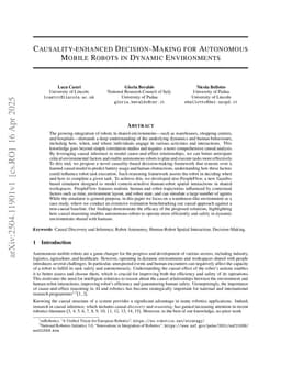 Causality-enhanced Decision-Making for Autonomous Mobile Robots in Dynamic Environments