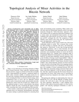 Topological Analysis of Mixer Activities in the Bitcoin Network