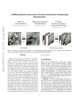 A Diffusion-Based Framework for Terrain-Aware Remote Sensing Image Reconstruction