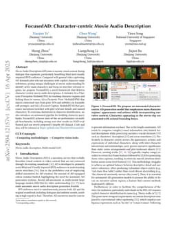 FocusedAD: Character-centric Movie Audio Description
