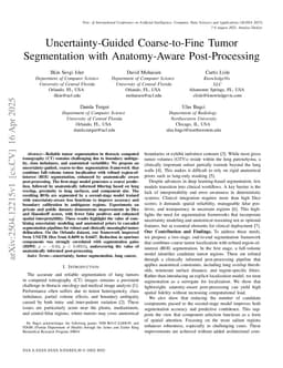 Uncertainty-Guided Coarse-to-Fine Tumor Segmentation with Anatomy-Aware Post-Processing