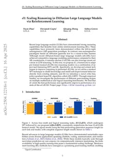 d1: Scaling Reasoning in Diffusion Large Language Models via Reinforcement Learning