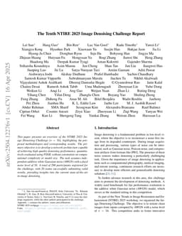 The Tenth NTIRE 2025 Image Denoising Challenge Report