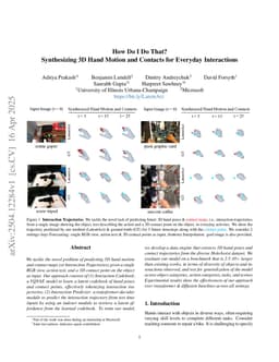 How Do I Do That? Synthesizing 3D Hand Motion and Contacts for Everyday Interactions