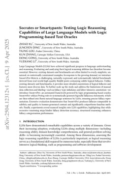 Socrates or Smartypants: Testing Logic Reasoning Capabilities of Large Language Models with Logic Programming-based Test Oracles