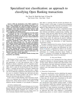 Specialized text classification: an approach to classifying Open Banking transactions