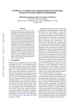 LLMTaxo: Leveraging Large Language Models for Constructing Taxonomy of Factual Claims from Social Media