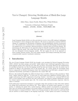 You've Changed: Detecting Modification of Black-Box Large Language Models