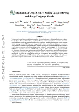 Reimagining Urban Science: Scaling Causal Inference with Large Language Models