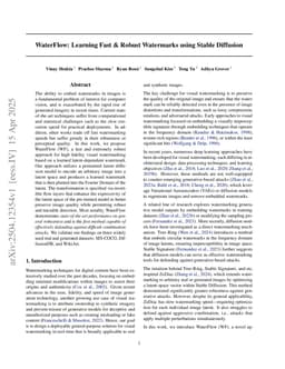 WaterFlow: Learning Fast & Robust Watermarks using Stable Diffusion