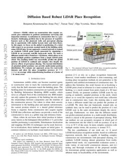 Diffusion Based Robust LiDAR Place Recognition