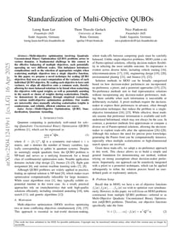 Standardization of Multi-Objective QUBOs