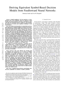 Deriving Equivalent Symbol-Based Decision Models from Feedforward Neural Networks