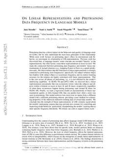 On Linear Representations and Pretraining Data Frequency in Language Models