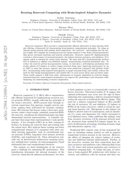 Boosting Reservoir Computing with Brain-inspired Adaptive Dynamics