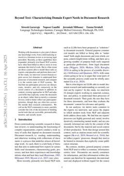 Beyond Text: Characterizing Domain Expert Needs in Document Research