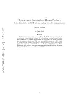 Reinforcement Learning from Human Feedback