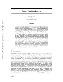 Corner Gradient Descent