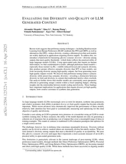 Evaluating the Diversity and Quality of LLM Generated Content