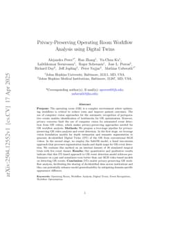 Privacy-Preserving Operating Room Workflow Analysis using Digital Twins