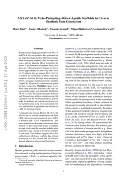 MetaSynth: Meta-Prompting-Driven Agentic Scaffolds for Diverse Synthetic Data Generation