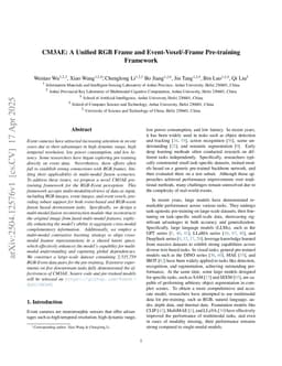 CM3AE: A Unified RGB Frame and Event-Voxel/-Frame Pre-training Framework