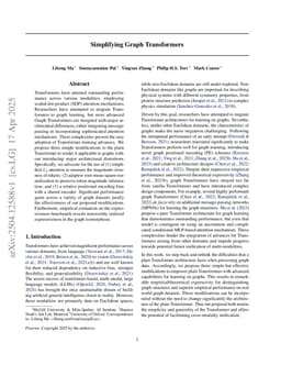Simplifying Graph Transformers