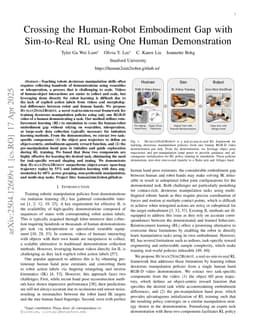 Crossing the Human-Robot Embodiment Gap with Sim-to-Real RL using One Human Demonstration