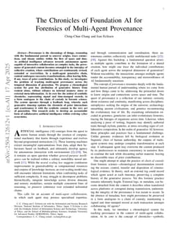 The Chronicles of Foundation AI for Forensics of Multi-Agent Provenance
