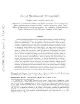 Spectral Algorithms under Covariate Shift